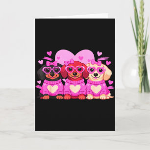 Cute Dachshund Valentines Heart Dog Lover Men Wome Card