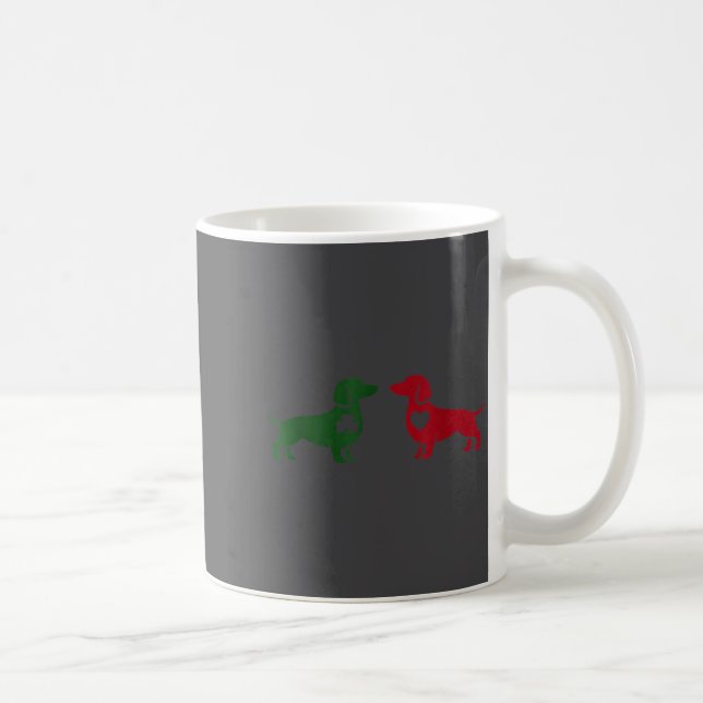 Cute Dachshund Valentines Patrick's Day Lover Dog  Coffee Mug (Right)