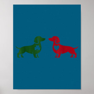 Cute Dachshund Valentines Patrick's Day Lover Dog  Poster