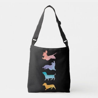 Cute Dachshund Watercolour Crossbody Bag