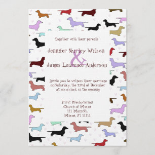Cute Dachshund Wedding Invitation