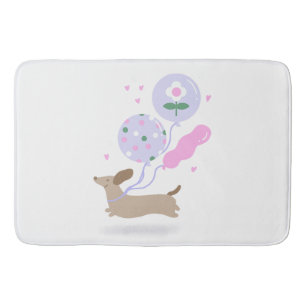 Cute Dachshund Weiner Dog Lover Party Pink Bath Mat