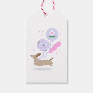 Cute Dachshund Weiner Dog Lover Party Pink Gift Tags
