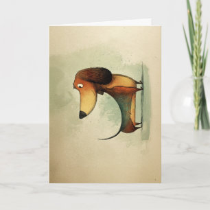 Cute Dachshund – Whimsical Dog Illustration Card