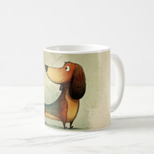 Cute Dachshund – Whimsical Dog Illustration Coffee Mug