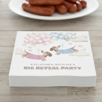Cute Dachshund Wiener Dog Gender Reveal Party