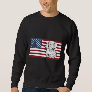 Cute Dachshund Wiener Dog With American Flag Sweatshirt