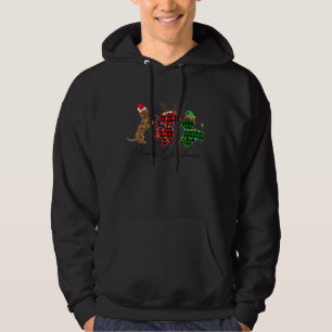 Cute Dachshund Wiener Dogs Red Plaid Buffalo Merry Hoodie