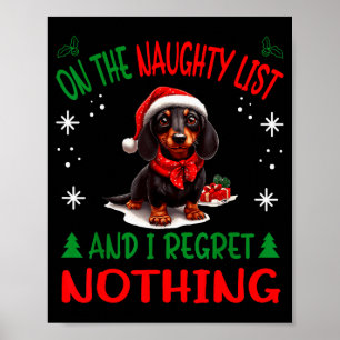Cute Dachshund Wiener Doxie Dog Dog Christmas On T Poster