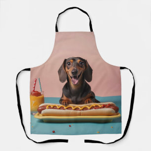 Cute Dachshund With Hot Dog Apron