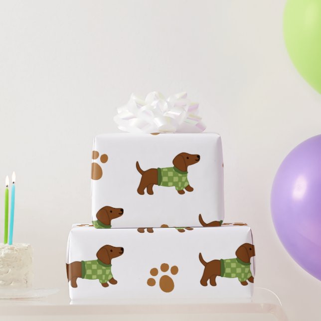 Cute Dachshund Wrapping Paper  (Party Gifts)