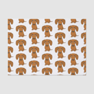 Cute Dachshunds Pattern Red Wiener Dogs Tissue Paper