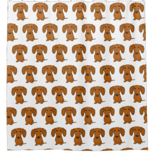 Cute Dachshunds Pattern   Wiener Dog Lover's Shower Curtain