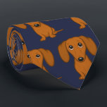 Cute Dachshunds Pattern | Wiener Dog Lover's Tie<br><div class="desc">Doxie Lover's Tie, Midnight Blue with Red Wiener Dogs. This cute Dachshunds pattern neck tie makes a great gift for dog dads! An awesome gift for the guy who wears a tie for business, or for special events like holiday programs, AKC dog shows, and weddings. A great Father's Day, birthday...</div>