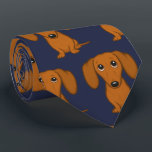 Cute Dachshunds Pattern | Wiener Dog Lover's Tie<br><div class="desc">Doxie Lover's Tie, Midnight Blue with Red Wiener Dogs. This cute Dachshunds pattern neck tie makes a great gift for dog dads! An awesome gift for the guy who wears a tie for business, or for special events like holiday programs, AKC dog shows, and weddings. A great Father's Day, birthday...</div>
