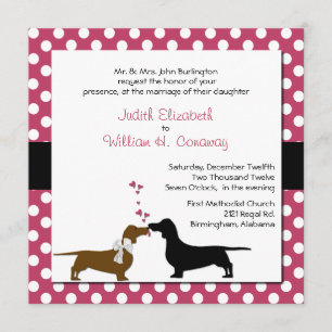 Cute Dachshunds Wedding Invitation