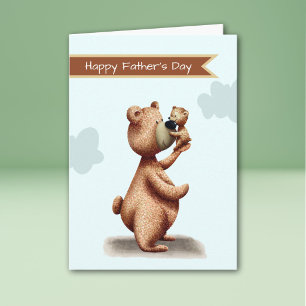 Cute Dad Bear Cub Happy Father's Day Card