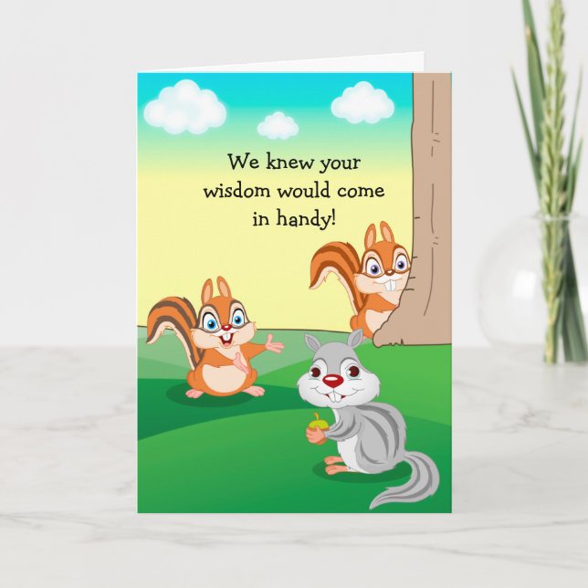 Cute Dad Birthday Card: Smart Squirrel Card (Front)