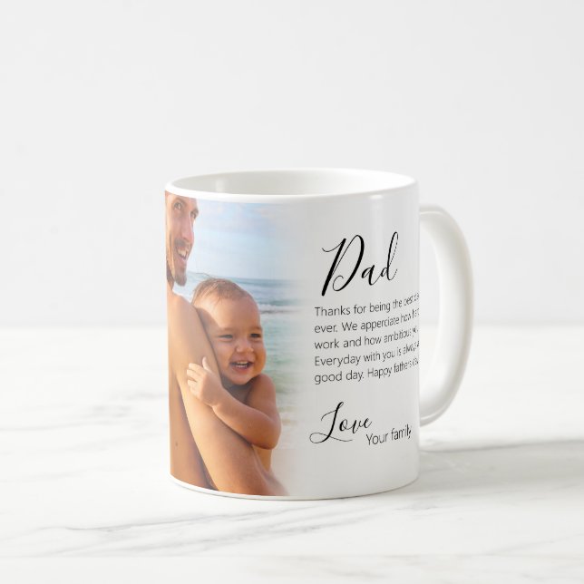 cute dad fathers day photo script coffee mug (Front Right)