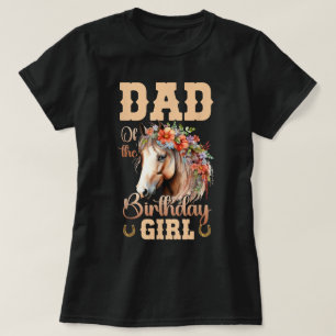 Cute Dad Of The Birthday Girl Horse Family Party T-Shirt