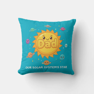 Cute Dad Solar System Star Space Cartoon Cushion