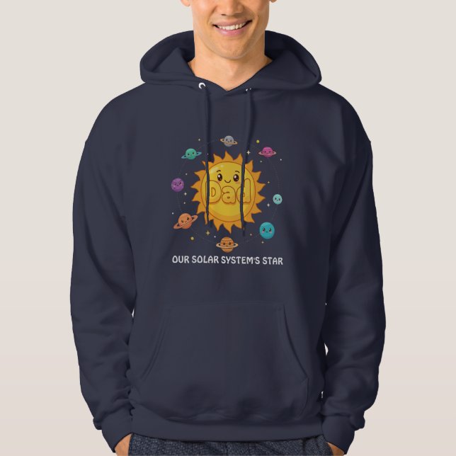 Cute Dad Solar System Star Space Cartoon Hoodie (Front)