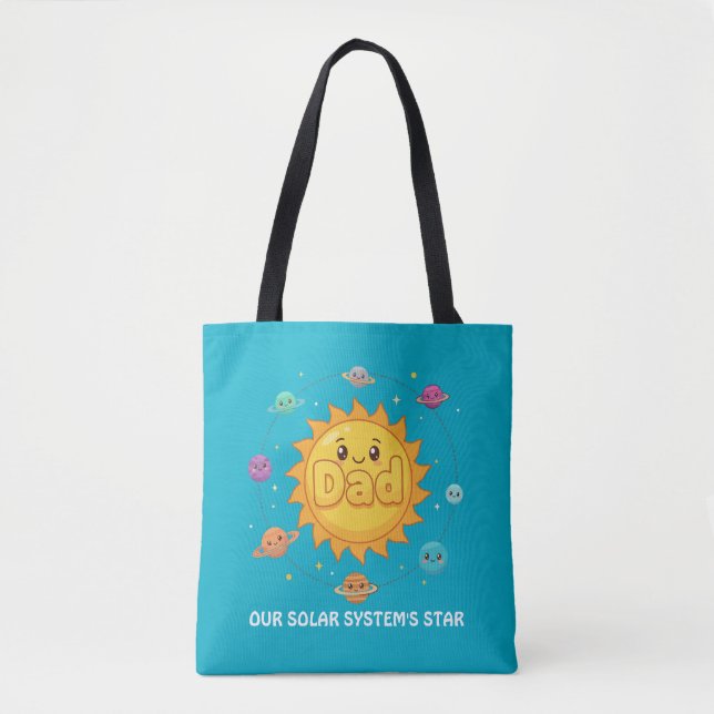 Cute Dad Solar System Star Space Cartoon Tote Bag (Front)