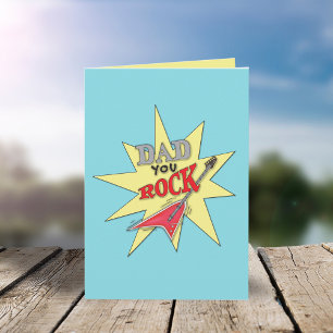 Cute Dad You Rock Guitar Father's Day Card