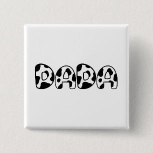 Cute Dada Cow Birthday Family Matching Farm 15 Cm Square Badge