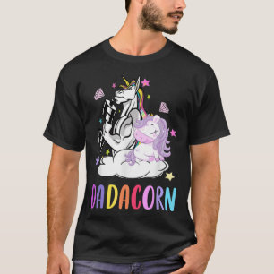 Cute Dadacorn Unicorn Dad Birthday Outfit Father's T-Shirt