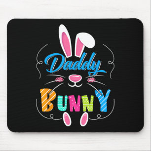 Cute Daddy Bunny Funny Bunny Ears Happy Easter Day Mouse Pad