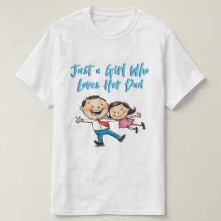 Cute Daddy Daughter Cartoon T-Shirt