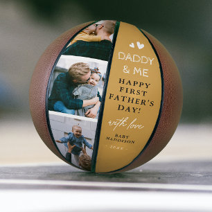 Cute 'Daddy & Me' Photo Collage 1st Father's Day Basketball