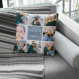 Cute 'Daddy & Me' Photo Collage 1st Father's Day  Cushion