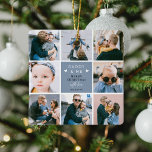 Cute 'Daddy & Me' Photo Collage Merry Christmas  Ceramic Ornament<br><div class="desc">Create your own 'Daddy & Me' Keepsake Photo Christmas Ornament. Design features 8 trendy insta square pictures of your choice, the cute text 'Daddy & Me' with two little hearts - Merry Christmas! 'with love' in elegant calligraphy script and a the name of whom it's from. A beautiful Christmas gift...</div>