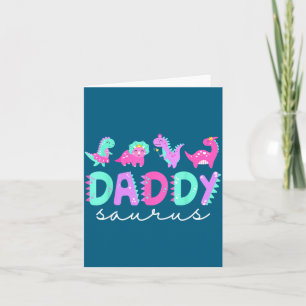 Cute Daddy Saurus Dad Dinosaur Birthday Boy Girl F Card