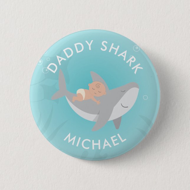 Cute Daddy Shark Button (Front)