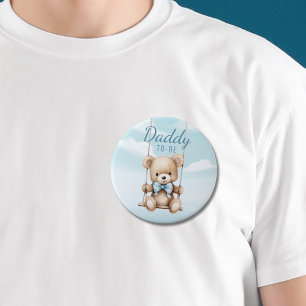Cute Daddy To Be Teddy Bear Baby Shower Button