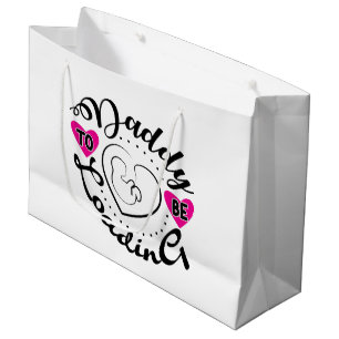 Cute Daddy-to-be word art  Large Gift Bag