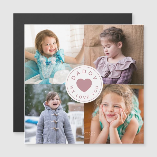 Cute Daddy We Love You Heart Photo   (Front/Back)