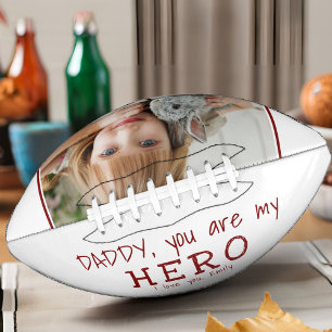 Cute Daddy you are my Hero Father`s Day Photo Football