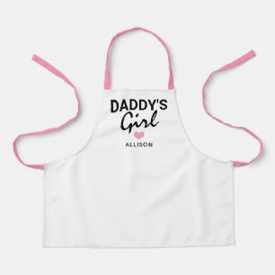 Cute Daddys Girl Pink Heart Personalised Kids Apron