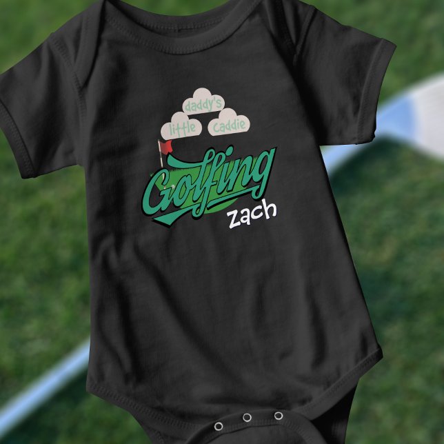 Cute Daddy's Little Caddie Future Golfer Name Boy Baby Bodysuit (Creator Uploaded)