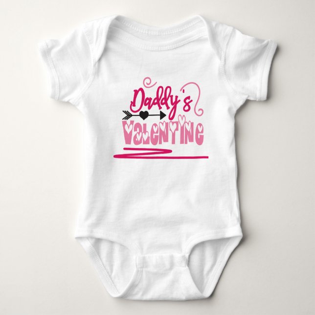 Cute Daddy's Valentine New Baby Valentines Day Bodysuit (Front)