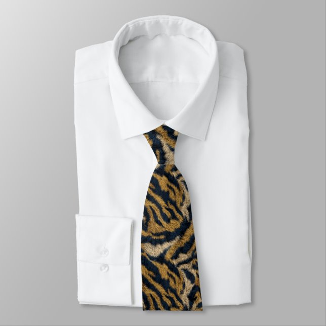 Cute Dads Fathers Day Gifts Tiger Skin Tie (Tied)