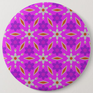 Cute Daffodils Flowers and Diamonds Button