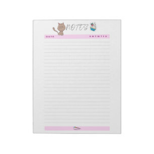 Cute Daily Brown Cat Notes Notespad