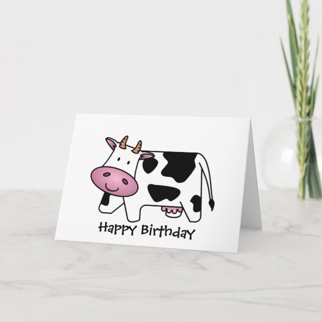 Cute Dairy Cow Card (Front)