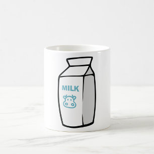 Cute Dairy Cow Cartoon Milk Carton Illustration  Coffee Mug