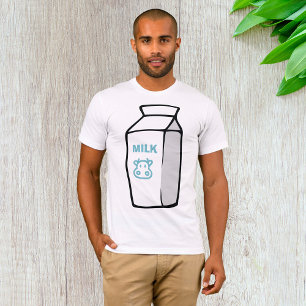 Cute Dairy Cow Cartoon Milk Carton Illustration  T-Shirt